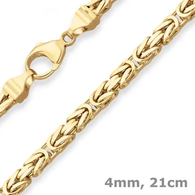 Produktbild von 4mm Armband Königskette Goldarmband Armschmuck aus 333 Gold Gelbgold 21cm