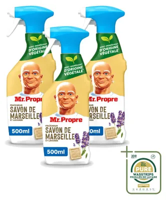 Produktbild von 3 x Mr. Proper Allesreiniger Spray - Marseille Seife und Lavendel - 500 ml - Vorratspackung - 3 Stücke