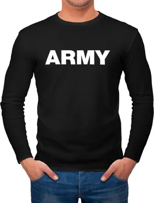 Produktbild von Herren Long-Sleeve Aufdruck Army Print Langarm-Shirt steetstyle Neverless® schwarz S