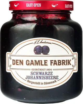 Produktbild von Den gamle Fabrik Schwarze Johannisbeere Fruchtaufstrich 380g