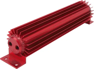Image de Radiateur de transmission à double canal de 30 cm, à ailettes en aluminium anodisé, à double passage, universel pour voitures et camions, rouge