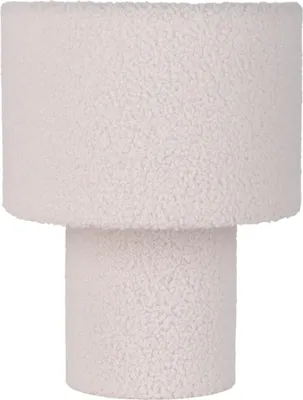 Zdjęcie produktu dla Lampa stołowa FLUFFY z E27 Lampa stołowa FLUFFY z E27 Lampy stołowe – lampa stołowa „FLUFFY” wys. 31 cm, kolor migdałowy, lampa stołowa w stylu retro, wykonana z metalu, tworzywa sztucznego i materiału tekstylnego w kolorze beżowym, wys. 31 cm, średnica 23 cm, oprawka E27 – przełącznik na przewodzie