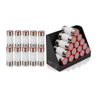 Produktbild von Tischlampe kabellos LED für Gastronomie mit Ladestation – Akku Tischleuchten mit Signallicht & 7 Lichtfarben für Restaurant, Hotel & Bar – 25 Lampen