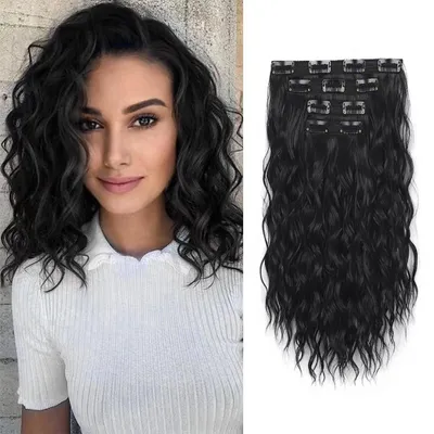 Imagen del producto de Extensiones de cabello tipo clip, juego de 4 piezas, 35 cm de largo