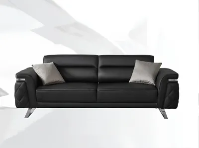 Produktbild von Moderne Dreisitzer Stoffsofa Sofa 3 Sitzer Polstersofa Schwarz Design