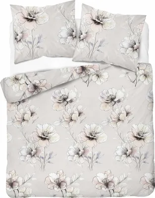 Produktbild von Bettwäsche, Flanellbettwäsche, warm, für den Winter 160x200 5637b Grau, Blumen