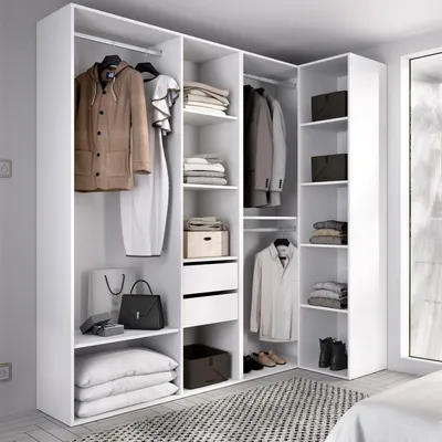 Immagine prodotto di Dmora Guardaroba Grande Onyok 84.5x205h cm Bianco, Appendiabiti 13 Vani