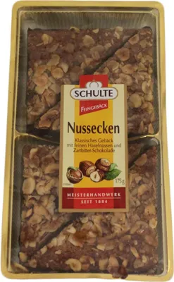 Produktbild von Schulte Nussecken mit Haselnüssen und Zartbitter Schokolade 175g
