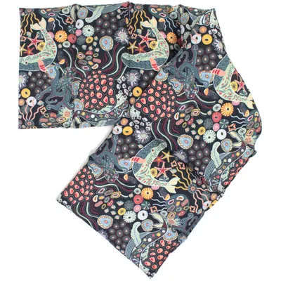 Produktbild von Rapssamenkissen XXL 8-Kammer 75x20cm - Bio-Stoff "Unter Wasser" Wärmekissen Körnerkissen