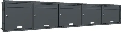 Produktbild von 5er Briefkasten Anlage Unterputz Montage RAL 7016 Anthrazit