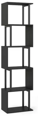 Immagine prodotto di Libreria geometrica a 5 ripiani con sistema antiribaltamento, nera