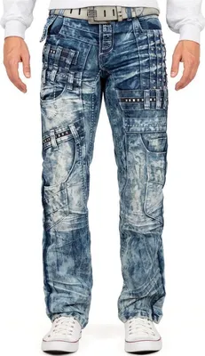 Produktbild von Kosmo Lupo Herren Regular Fit Jeans Stonewashed KM8004 Blue W34/L34