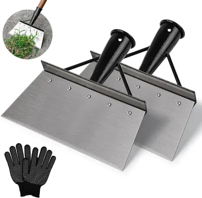 Productafbeelding van 2 stuks 21cm reinigingsschep multifunctionele tuinschep mangaanstaal onkruidschep tuin onkruidgereedschap schep tuingereedschap voor wieden
