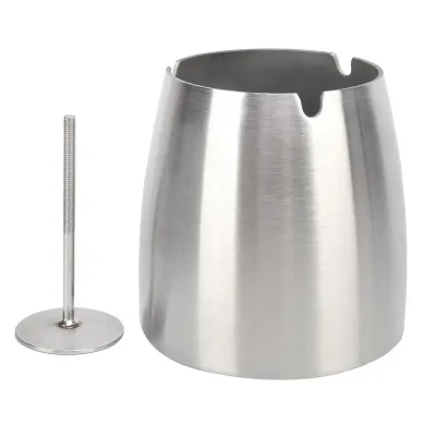 Obrázek produktu pro Edelstahl Aschenbecher, Winddichter cool Aschenbecher mit Halterung, Für Männer und Frauen, Zigaretten drinnen und draußen