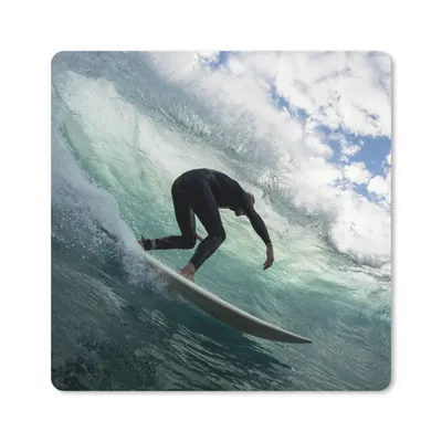 Produktbild von MuchoWow® Mauspad Mousepad Surfer auf Wellen 20x20 cm - Mousepads - Maus Mat - Pad - Mausunterlage - Desk Mat - Bureauartikeln