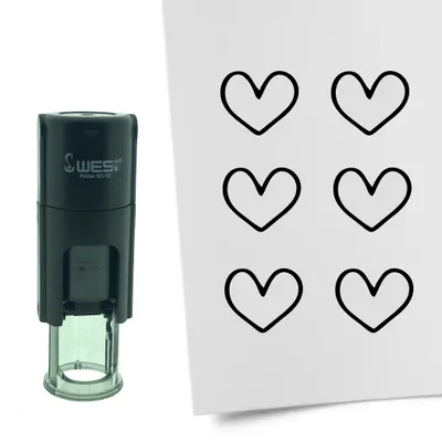 Immagine prodotto di Timbro CombiCraft Open Heart rotondo da 10 mm - inchiostro nero
