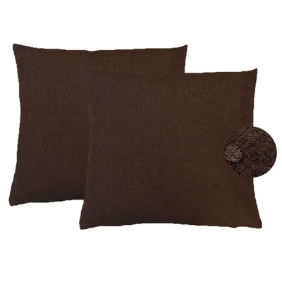 Produktbild von Leinen Optik 2er Set Kissenhülle 40 x 40 Dunkelbraun Leinen Optik Kissenbezug braun