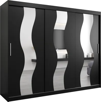 Produktbild von Kleiderschrank, Schiebetürenschrank Schlafzimmer, Schrank mit Spiegel SEWILLA 250 cm