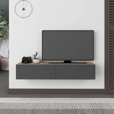 Immagine prodotto di Mobile porta Tv sospeso ante a ribalta Francy colore rovere antracite 135 cm