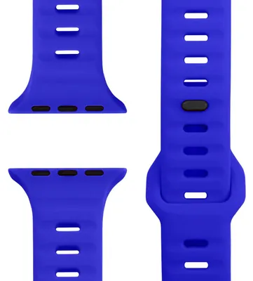 Produktbild von Motion Armband für Apple Watch Ultra/SE/10/9/8/7/6/5/4/3/2/1, Soft Silikon Sportarmband, 42/44/45/46/49mm -  Tiefblau