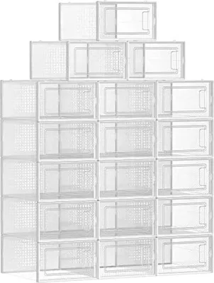 Produktbild von Famanu Schuhboxen 18 Stück - Transparente Schuhorganizer