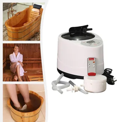 Produktbild von Sauna Dampfgenerator 1000W – 3L Tank, 9 Temperaturstufen, Timer 5-95 Min, Fernbedienung – Für Entgiftung & Entspannung zu Hause