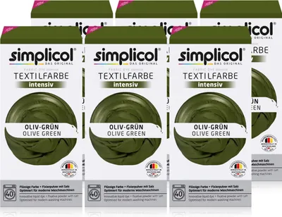 Produktbild von Simplicol Textilfarbe intensiv Oliv-Grün - Einfaches Färben (6er Pack)