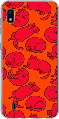 Produktbild von MuchoWow® Handyhülle Schutzhülle Hülle für Telefoonhoesje Samsung Galaxy A10 Muster - Katze - Orange - Jungen - Mädchen - Kinder - Kind Silikon Softcase Handy Hülle - Schutzhülle