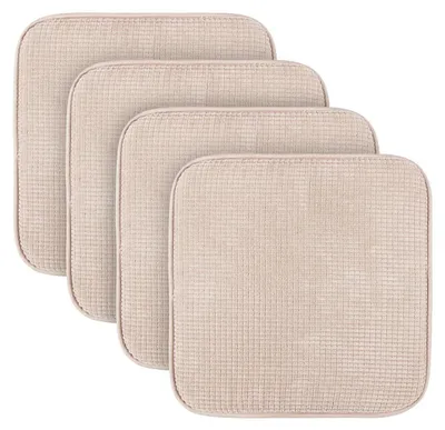 Imagen del producto de Cojines para sillas, color crema, pack de 4 unidades