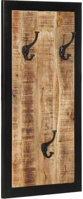 Produktbild von Möbel Garderobe 40x2x80 cm Raues Massivholz Mango - Wandgarderoben und Haken 4015939
