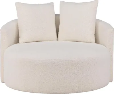 Obrázek produktu pro FURNLUX Křeslo Kelso béžovo-černé 110 cm / Hlavní barva: béžová / Rozměry: 110 x 110 x 72 cm