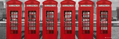 Produktbild von London - Phoneboxes - Slim-Poster