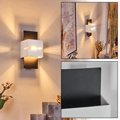 Produktbild von Reppia Wandlampe aus Metall/Glas in Schwarz/Weiß