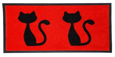 Produktbild von Fußmatte- 2 Katzen Türmatte 080 x 040 cm sauberlaufmatte, Innen- Außen- Matte, Schmutzmatte