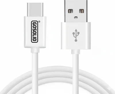 Immagine prodotto di GO SOLID! Cavo di ricarica USB a USB-C 1 m compatibile con Samsung e iPhone - Bianco