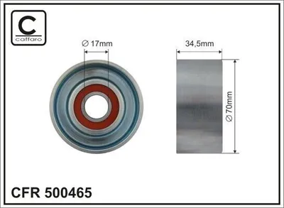 Produktbild von CAFFARO 500465 Spannrolle Keilrippenriemen 70mm für NISSAN MURANO (Z51)