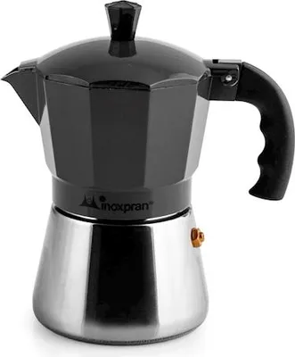 Obrázek produktu pro Hliníkový kávovar s nerezovým kotlemšálky tři antracitové