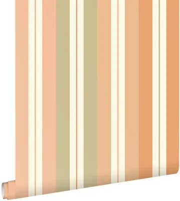 Produktbild von ESTAhome Tapete Streifen Orange, Rosa und Grün 50 x 900 cm