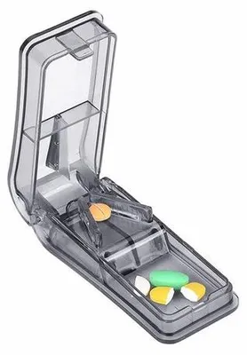 Productafbeelding van Medicijnsnijder met V-draad - Dosering van medicijnen - Scherp staal - BPA-vrij kunststof - Precisie snijden - Geschikt voor medicijnen - Medicijnsnijder