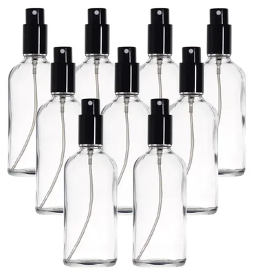 Image de Flacon vaporisateur en verre transparent de 100 ml, avec pulvérisation fine
