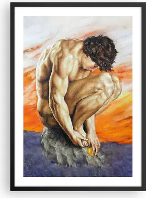 Produktbild von Gerahmtes Poster - Schwarzer Rahmen - Körper Mann bunt - 50x70 cm - Wand Bild - Wanddeko - Wandbilder - Kunstposter - Wandposter - Bilderrahmen - Bilder - Kunstdruck - Wandbild - P2BPA50x70-4151