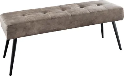 Produktbild von riess-ambiente Design Sitzbank BOUTIQUE 100cm taupe Microfaser schwarze Metallbeine Polsterbank Bank