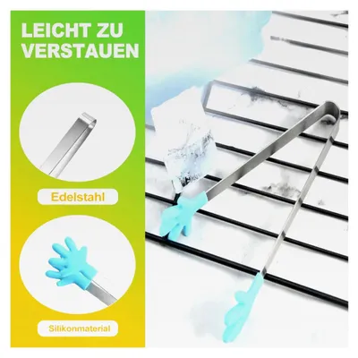Produktbild von 4 Stück Mini Servierzangen aus Edelstahl für Candy Bar, Buffet, Eiswürfel und Vorspeisen