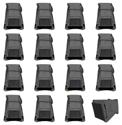 Produktbild von Stuhlbeinkappen quadratisch 35x35mm für 25-29mm schwarz mit Filz 16 Stück