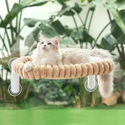 Produktbild von Famanu Katzenfensterhängematte, extra stabil, bis 25 kg, faltbar, grau