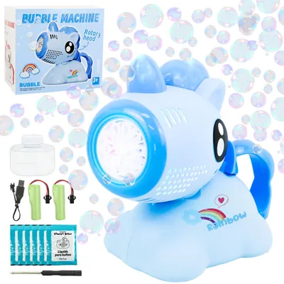Produktbild von Seifenblasenpistole Einhorn Seifenblasenmaschine LED Blau 100ml