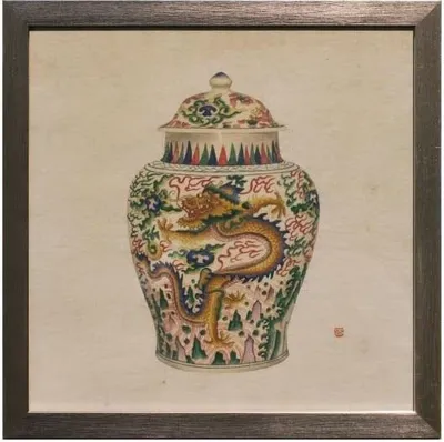 Zdjęcie produktu dla Fine Asianliving Chiński Obraz z Ramą Chiński Wazon Porcelanowy Smok W35xD3xH35cm Wazon Dekoracyjny Wazon Kwiatowy Orientalny Wazon Ceramiczny Wazon Dekoracyjny Nowoczesny Wazon Dekoracyjny Na Stół