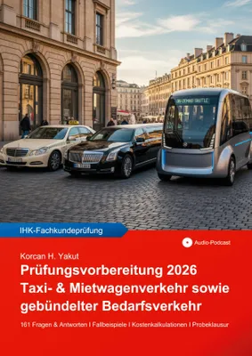 Produktbild von Prüfungsvorbereitung 2026 für Taxi- & Mietwagenverkehr sowie gebündelter Bedarfsverkehr