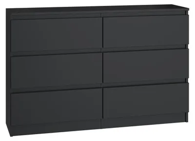 Obrázek produktu pro Topeshop M6 120 CZERŃ, Černá, 6 zásuvka/zásuvek, Dřevotřískové desky, Jednobarevný, Moderní, Dřevotřískové desky