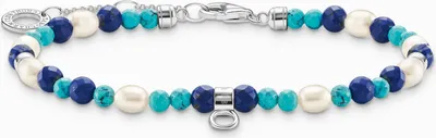 Produktbild von Thomas Sabo  Damen Armband mit blauen Steinen und Perlen A2064-775-7-L19V